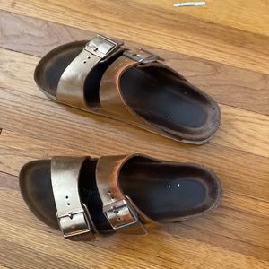 Birkenstock metallic copper soft footbed 38